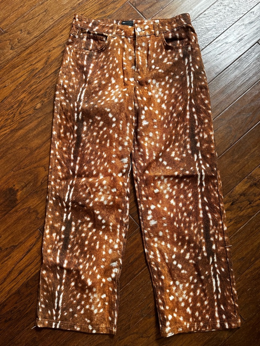 ASOS Brown Spotted Wide Leg Pants US 8 - Picture 3 of 8